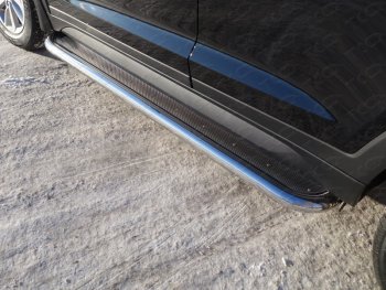 42 699 р. Пороги с площадкой 60,3 мм ТСС Тюнинг  Hyundai Tucson  3 TL (2015-2018) (нержавейка). Увеличить фотографию 1