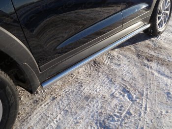 19 999 р. Защита порогов труба d60,3 мм ТСС Тюнинг  Hyundai Tucson  3 TL (2015-2018) (серые). Увеличить фотографию 1