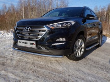 17 999 р. Защита переднего бампера нижняя d60,3 мм ТСС Тюнинг  Hyundai Tucson  3 TL (2015-2018) (нержавейка). Увеличить фотографию 1