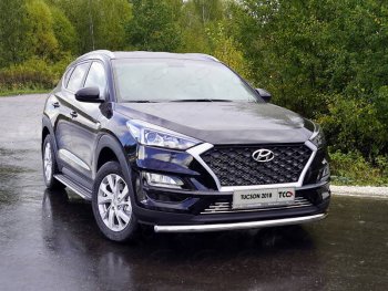 17 649 р. Защита переднего бампера нижняя d60,3 мм ТСС Тюнинг Hyundai Tucson TL рестайлинг (2018-2021) (нержавейка). Увеличить фотографию 1