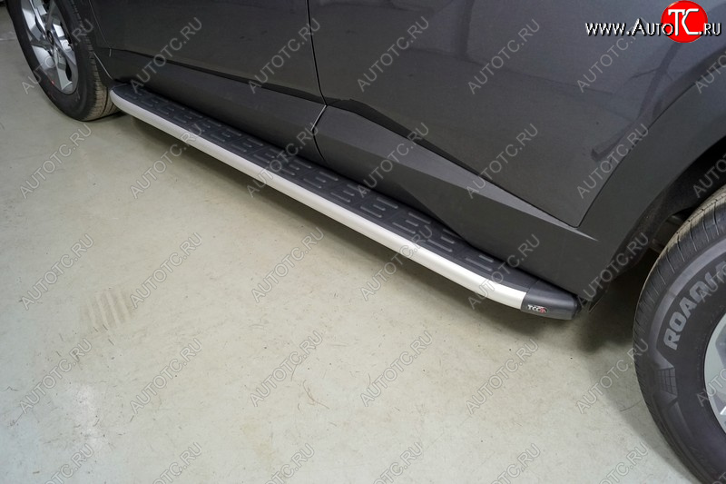 19 999 р. Пороги алюминиевые с пластиковой накладкой ТСС Тюнинг  Hyundai Tucson  4 NX4 (2020-2022) (серые)