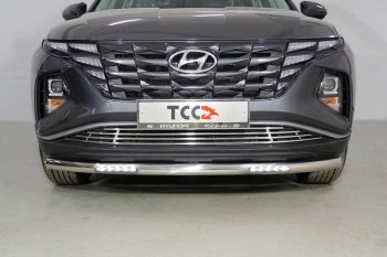 Защита переднего бампера нижняя с ДХО 60,3 мм ТСС Тюнинг Hyundai Tucson 4 NX4 (2020-2022)  (нержавейка)