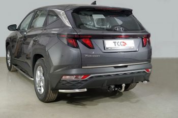 Защита заднего бампера (уголки, d42,4 мм) TCC Hyundai Tucson 4 NX4 (2020-2022)