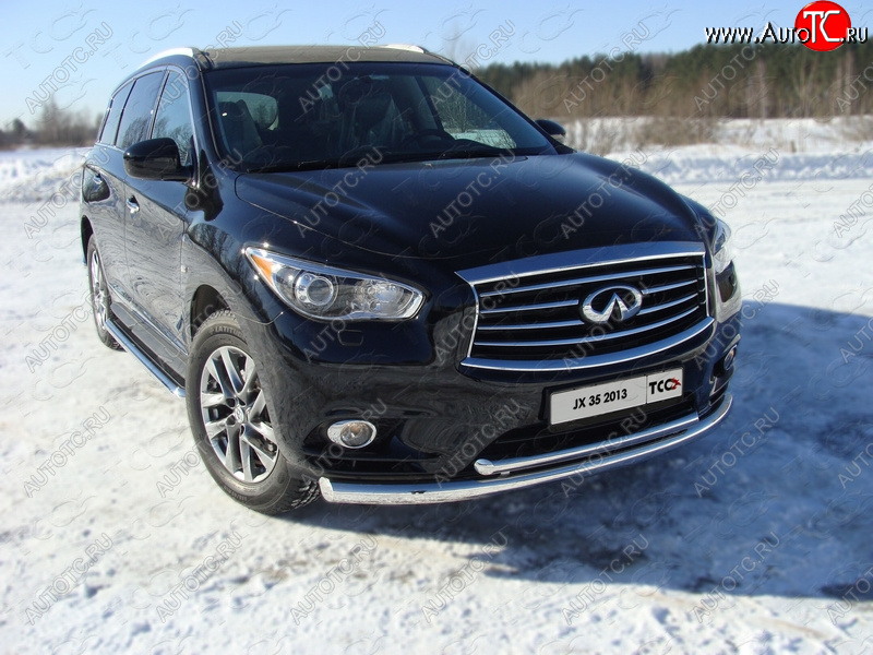 26 699 р. Защита переднего бампера нижняя d76,1*50,8 мм ТСС Тюнинг  INFINITI QX60 (2013-2016) (нержавейка)