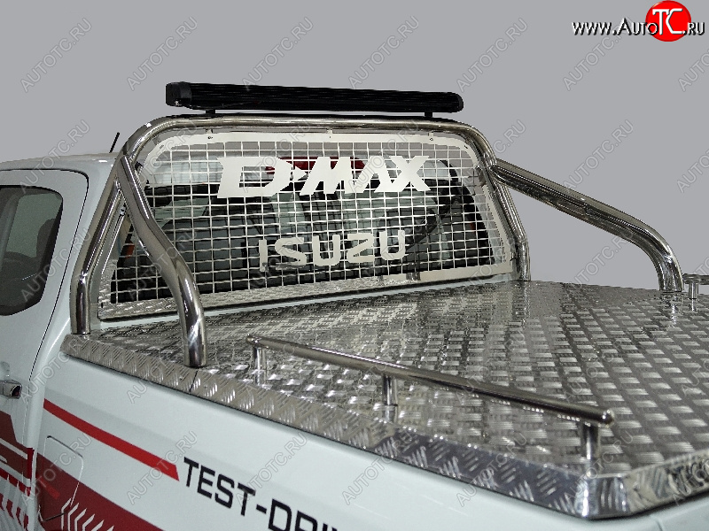 133 999 р. Защита кузова и заднего стекла (для крышки) со светодиодной фарой d75*42 мм ТСС Тюнинг  Isuzu D-Max  RG DoubleCab (2019-2024) (нержавейка)