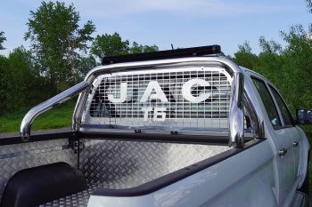 120 299 р. Защита кузова и заднего стекла (только для кузова) d 76,1 мм светодиодной фарой ТСС Тюнинг  JAC T6 (2018-2024) (нержавейка). Увеличить фотографию 1