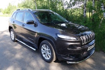 14 999 р. Защита переднего бампера нижняя d42,4 мм ТСС Тюнинг  Jeep Cherokee  KL (2014-2017) (нержавейка). Увеличить фотографию 1