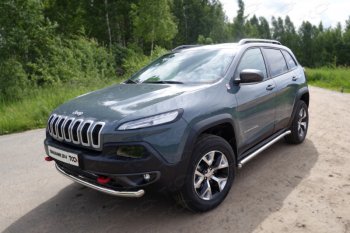 17 999 р. Защита переднего бампера нижняя d60,3 мм ТСС Тюнинг  Jeep Cherokee  Trailhawk (2014-2024) (нержавейка). Увеличить фотографию 1