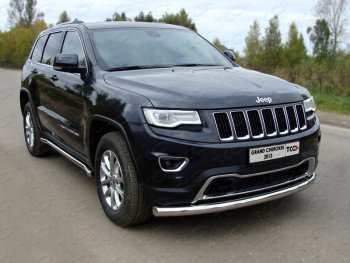 20 999 р. Защита переднего бампера нижняя d76,1 мм ТСС Тюнинг  Jeep Grand Cherokee  WK2 (2013-2018) (нержавейка). Увеличить фотографию 1