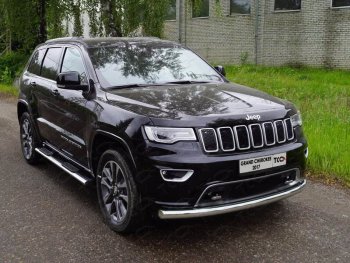 22 599 р. Защита переднего бампера нижняя d76,1 мм ТСС Тюнинг  Jeep Grand Cherokee  WK2 (2018-2024) (нержавейка). Увеличить фотографию 1