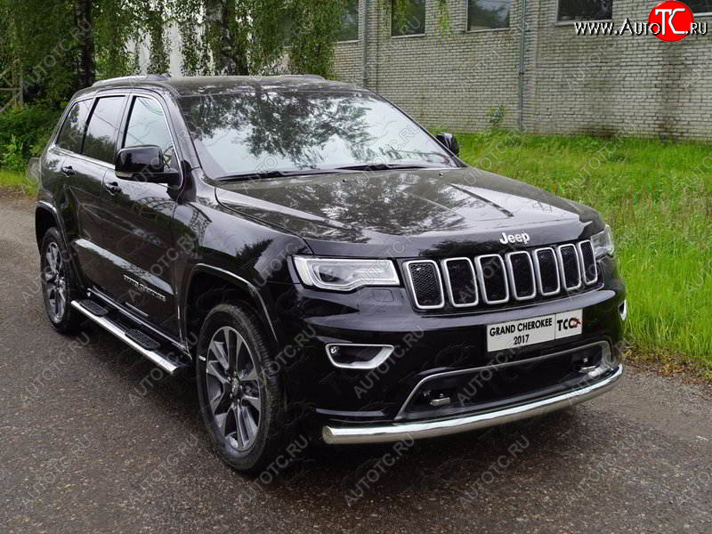 22 599 р. Защита переднего бампера нижняя d76,1 мм ТСС Тюнинг  Jeep Grand Cherokee  WK2 (2018-2024) (нержавейка)