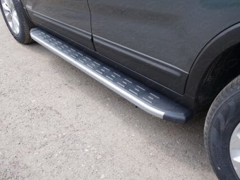 Пороги алюминиевые с пластиковой накладкой ТСС Тюнинг KIA Sorento XM рестайлинг (2012-2015)