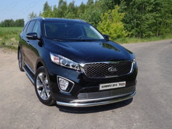 17 999 р. Защита переднего бампера нижняя d60,3 мм ТСС Тюнинг  KIA Sorento  UM/Prime (2014-2018) (нержавейка). Увеличить фотографию 1