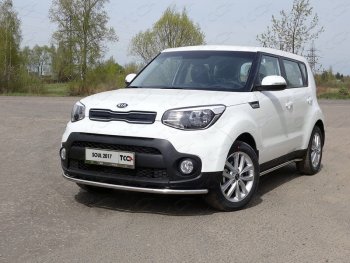 16 549 р. Защита переднего бампера нижняя d42,4 мм ТСС Тюнинг KIA Soul 2 PS рестайлинг (2017-2019) (нержавейка). Увеличить фотографию 1