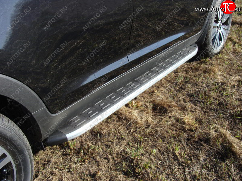 19 999 р. Пороги алюминиевые с пластиковой накладкой ТСС Тюнинг  KIA Sportage  3 SL (2010-2014) (серые)