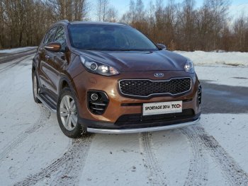 19 549 р. Защита переднего бампера нижняя d60,3 мм ТСС Тюнинг  KIA Sportage  4 QL (2016-2018) (нержавейка). Увеличить фотографию 1