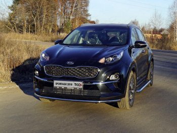 17 999 р. Защита переднего бампера нижняя d42,4 мм ТСС Тюнинг  KIA Sportage  4 QL (2018-2022). Увеличить фотографию 1