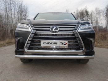 26 699 р. Защита переднего бампера нижняя 76,1 мм ТСС Тюнинг  Lexus LX ( 450d,  570) (2015-2024) (нержавейка). Увеличить фотографию 1