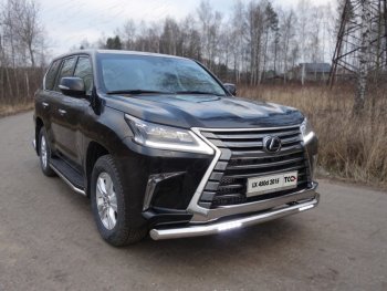 45 999 р. Защита переднего бампера нижняя с ДХО 76,1 мм ТСС Тюнинг  Lexus LX ( 450d,  570) (2015-2024) (нержавейка). Увеличить фотографию 1