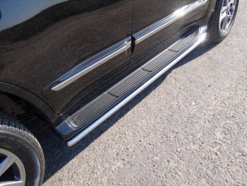 Защита порогов алюминий 42,4 мм, ТСС Тюнинг Lexus (Лексус) LX (ЛХ)  570 (2012-2015) 570 J200 1-ый рестайлинг