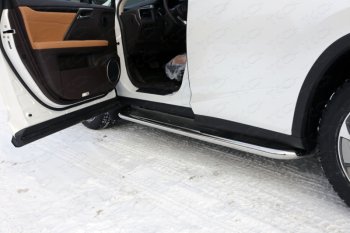 46 999 р. Пороги с площадкой 60,3 мм кроме F-Sport ТСС Тюнинг  Lexus RX ( 300,  350,  450H,  200T) (1995-2019) (нержавейка). Увеличить фотографию 1