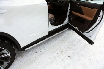 Пороги алюминиевые с пластиковой накладкой кроме F-Sport ТСС Тюнинг Lexus RX 300 XU30 дорестайлинг (2003-2006)  (серые)