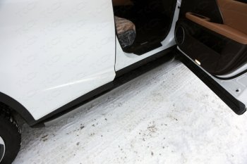  Пороги алюминиевые с пластиковой накладкой кроме F-Sport, ТСС Тюнинг Lexus RX 350 AL20 дорестайлинг (2015-2019)  (карбон серые)