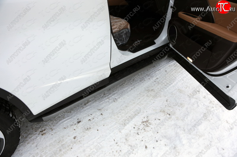 21 349 р.  Пороги алюминиевые с пластиковой накладкой кроме F-Sport, ТСС Тюнинг Lexus RX 450 AL20 дорестайлинг (2015-2019) (карбон серые)
