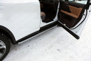 21 349 р. Пороги алюминиевые с пластиковой накладкой кроме F-Sport, ТСС Тюнинг Lexus RX 300 XU30 дорестайлинг (2003-2006) (карбон серебро). Увеличить фотографию 1