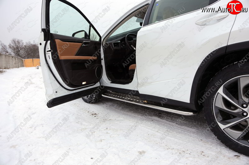 32 999 р. Пороги с площадкой 42,4 мм F-Sport ТСС Тюнинг Lexus RX 300 XU30 дорестайлинг (2003-2006) (серые)