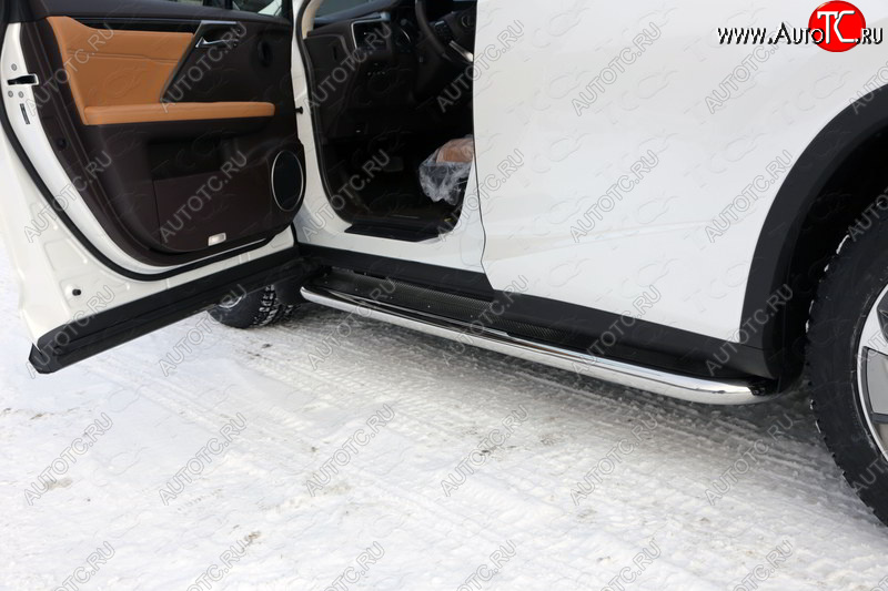 46 999 р. Пороги с площадкой 60,3 мм F-Sport ТСС Тюнинг  Lexus RX ( 300,  350,  450H,  200T) (1995-2019) (нержавейка)