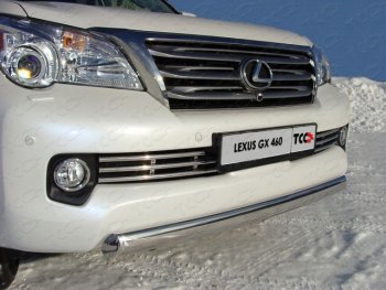  Защита переднего бампера нижняя 75*42 мм ТСС Тюнинг Lexus (Лексус) GX (джи)  460 (2009-2013) 460 2 J150 дорестайлинг  (нержавейка)
