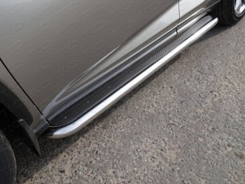 42 699 р. Пороги с площадкой 60,3 кроме мм кроме F-Sport ТСС Тюнинг  Lexus NX  300h (2014-2017) (нержавейка). Увеличить фотографию 1