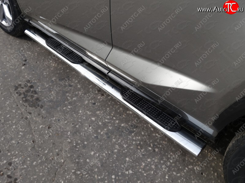 39 699 р. Пороги овальные с накладкой 120х60 мм кроме F-Sport ТСС Тюнинг Lexus NX 200T (2015-2024) (серые)