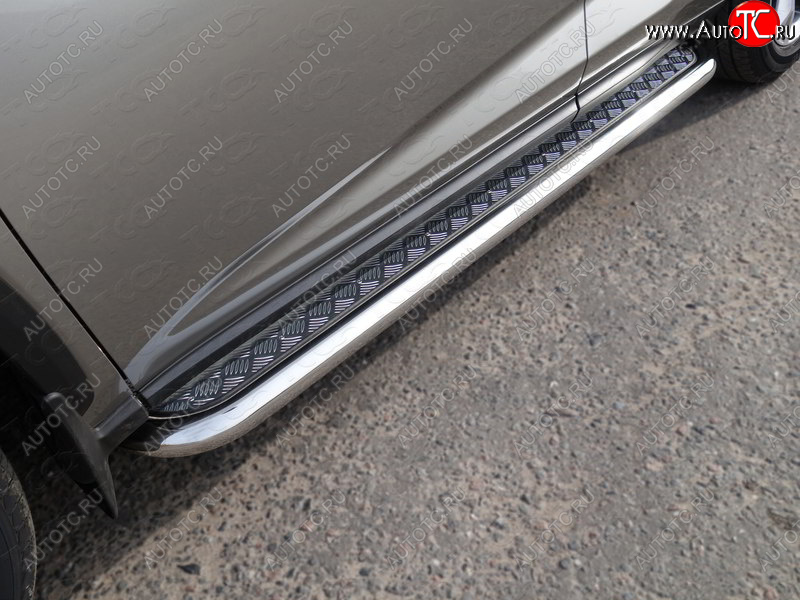 32 999 р. Пороги с площадкой 60,3 мм кроме F-Sport ТСС Тюнинг  Lexus NX  200 (2017-2021) (серые)