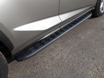 21 349 р. Пороги алюминиевые с пластиковой накладкой кроме F-Sport ТСС Тюнинг  Lexus NX  200 (2017-2021) (карбон черные). Увеличить фотографию 1