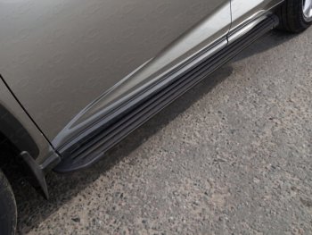 21 349 р. Пороги алюминиевые кроме F-Sport ТСС Тюнинг  Lexus NX  200 (2017-2021) (Slim Line Black). Увеличить фотографию 1