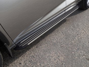 19 999 р. Пороги алюминиевые кроме F-Sport, ТСС Тюнинг  Lexus NX  200 (2017-2021) ( Slim Line Silver). Увеличить фотографию 1