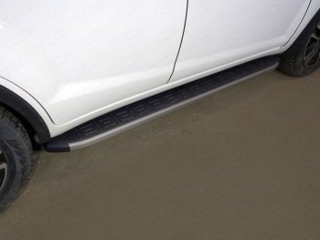 Пороги алюминиевые с пластиковой накладкой, ТСС Тюнинг Lifan X60 2-ой рестайлинг (2016-2024)  (карбон серые)