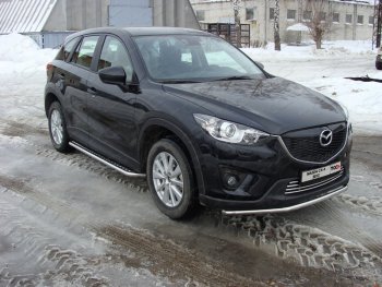 14 999 р. Защита переднего бампера нижняя d42,4 мм ТСС Тюнинг  Mazda CX-5  KE (2011-2014) дорестайлинг (нержавейка). Увеличить фотографию 1