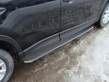 39 799 р. Пороги с площадкой 42,4 мм ТСС Тюнинг  Mazda CX-5  KE (2011-2014) (нержавейка ). Увеличить фотографию 1