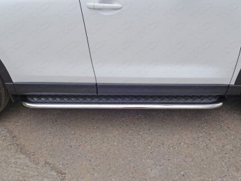 37 999 р. Пороги с площадкой 75х42 мм ТСС Тюнинг  Mazda CX-5  KE (2011-2014) (серые). Увеличить фотографию 1
