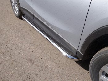 43 999 р. Пороги с площадкой 60,3 мм ТСС Тюнинг  Mazda CX-5  KE (2015-2017) (нержавейка). Увеличить фотографию 1