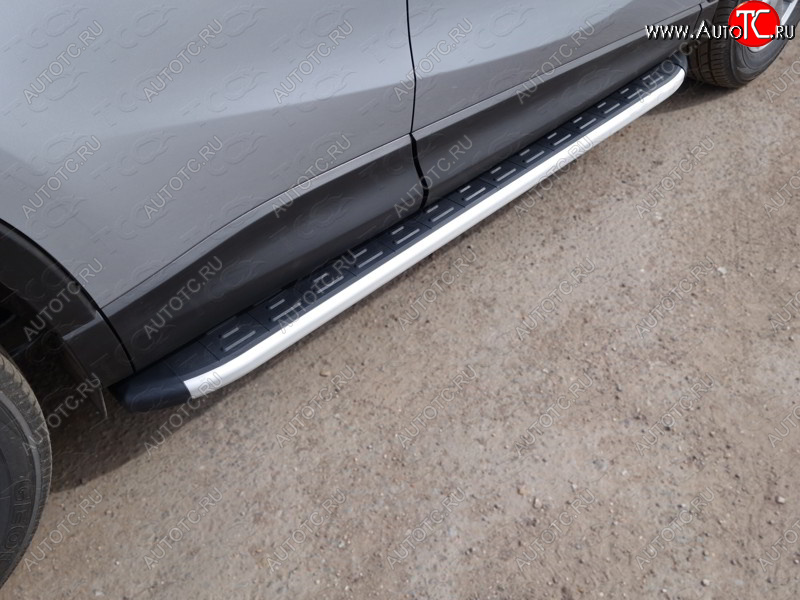 19 999 р. Пороги алюминиевые с пластиковой накладкой ТСС Тюнинг  Mazda CX-5  KE (2015-2017) (серые)