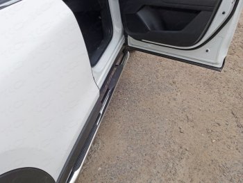 36 949 р. Пороги овальные гнутые с накладкой 75х42 мм  Mazda CX-5  KF (2016-2024) (серые). Увеличить фотографию 1