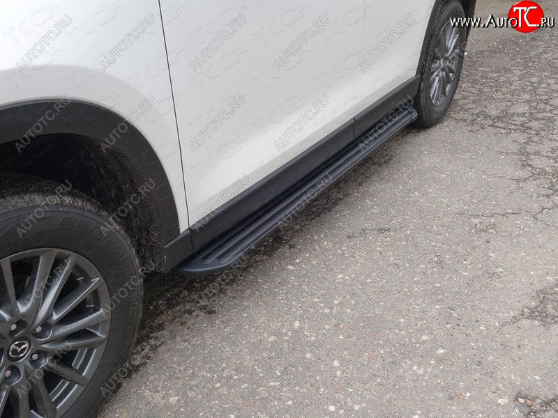 21 349 р. Пороги алюминиевые Slim Line ТСС Тюнинг  Mazda CX-5  KF (2016-2024) (Black)