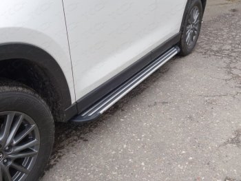 19 999 р. Пороги алюминиевые Slim Line ТСС Тюнинг  Mazda CX-5  KF (2016-2024) (Silver). Увеличить фотографию 1