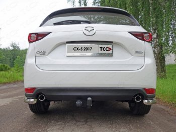 8 899 р. Защита заднего бампера (уголки, d60,3 мм) TCC  Mazda CX-5  KF (2016-2024). Увеличить фотографию 1