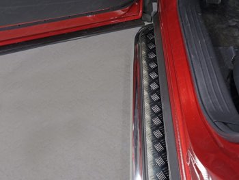 Пороги с площадкой 60,3 мм ТСС Тюнинг Mazda (Мазда) CX-9 (ЦХ-9)  TC (2015-2024) TC дорестайлинг  (серые)