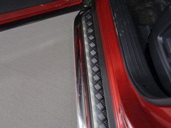 48 799 р. Пороги с площадкой 75х42 мм ТСС Тюнинг  Mazda CX-9  TC (2015-2024) (серые). Увеличить фотографию 1